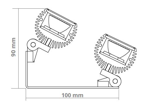 Skize Seitenansicht LED CONTOUR Linearstrahler mit Tunable White LED-Technik